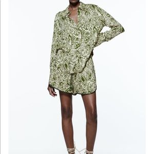 Satin Effect Printed Shorts